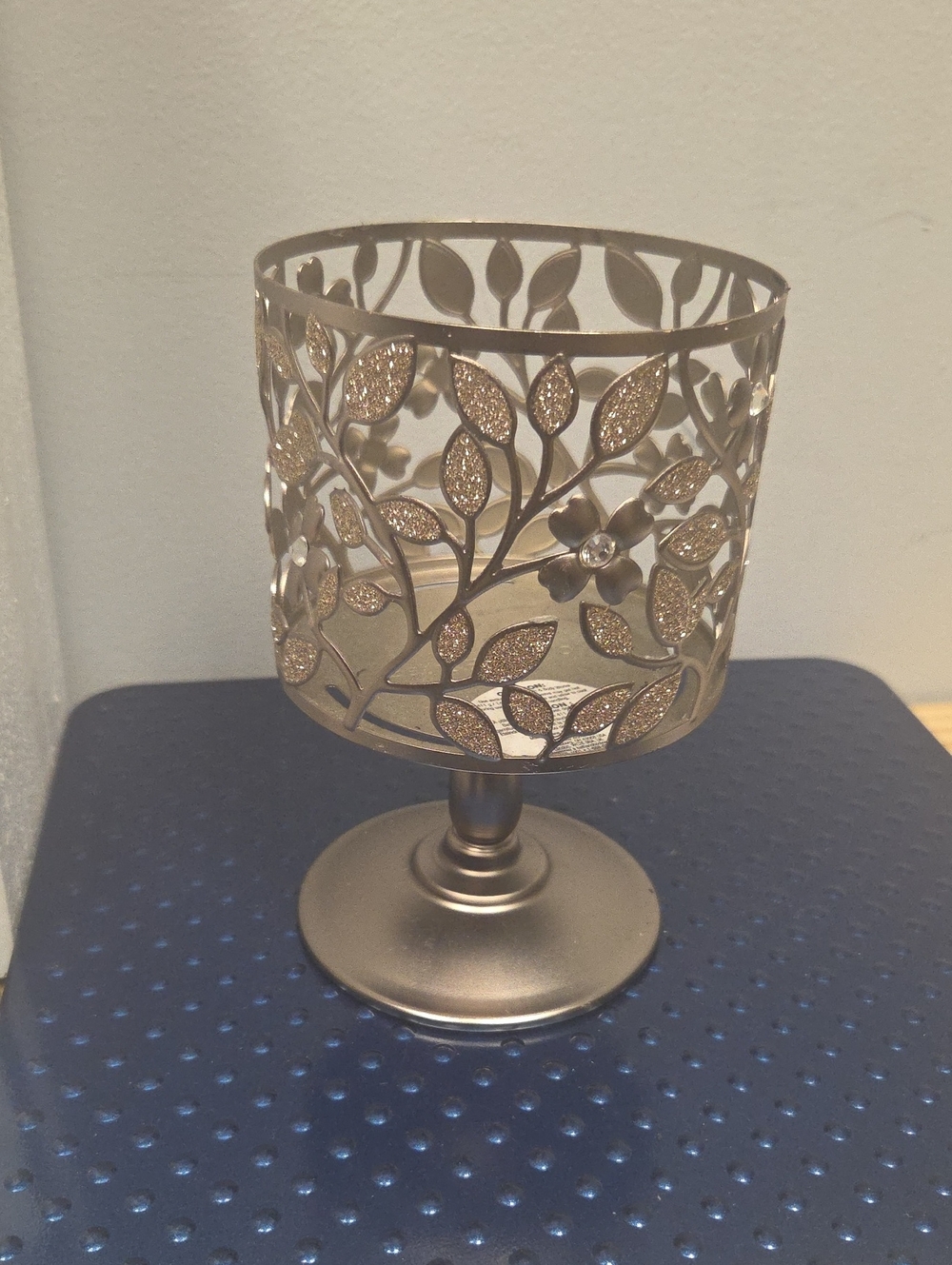 Bath & Body Works Gold Leaf Glitter Pedestal Candle Holder